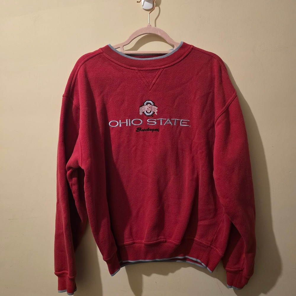 Vintage 90s Red Oak Ohio State Sweatshirt Medium Red Buckeyes Crewneck